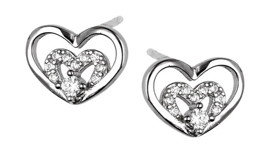 Silver Earrings Heart