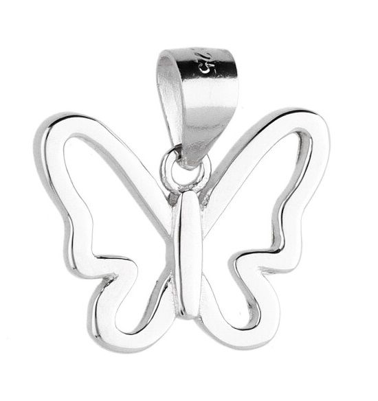 Silver Pendant Ddp4534 Butterfly