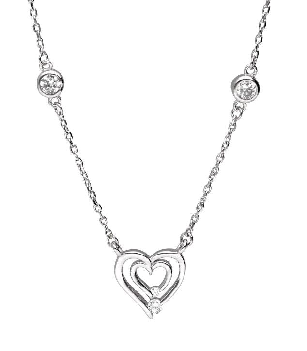 Silver Necklace Heart