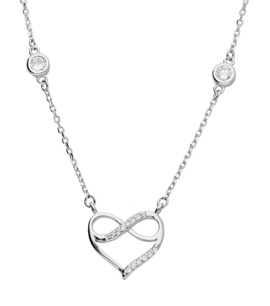 Silver Necklace Infinity Heart