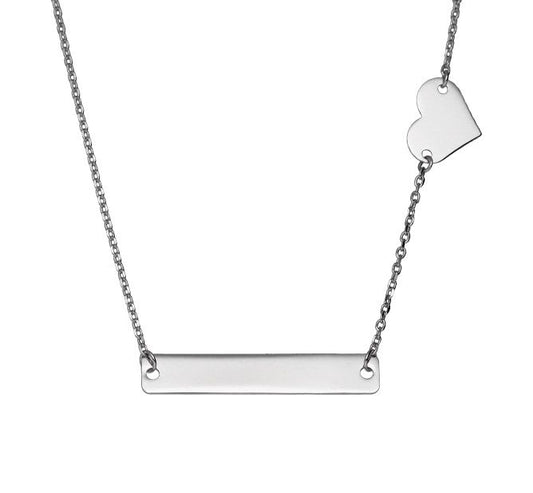 Silver Necklace Heart