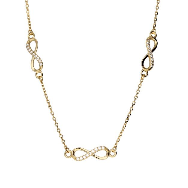 Silver Necklace Gold Infinity