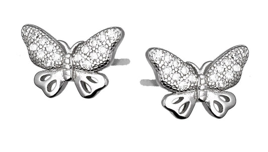 Silver Earrings Butterfly