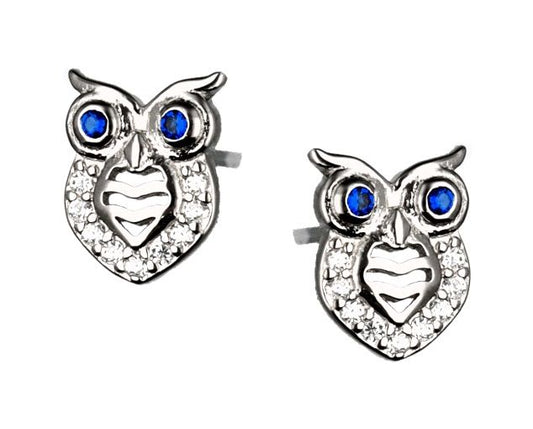 Silver Earrings Owl Kids