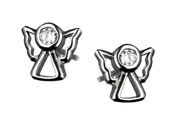 Silver Earrings Angel Kids