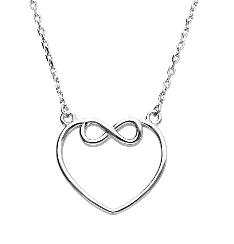 Silver Necklace Infinity Heart