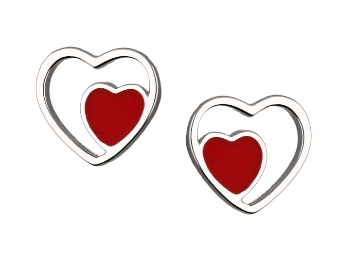 Silver Earrings Heart