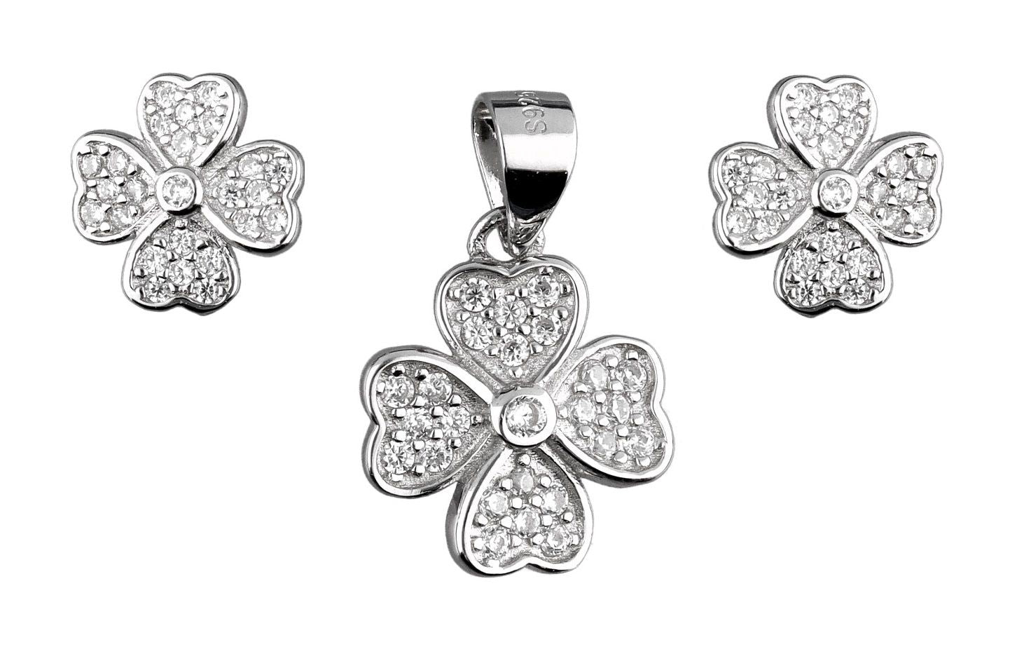 Silver Jewelry Set Dis1062 Clover