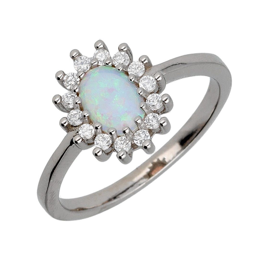 Silver Ring Us Size #6 #6.5 #7 #7.5 #8 #8.5 Opal Op016