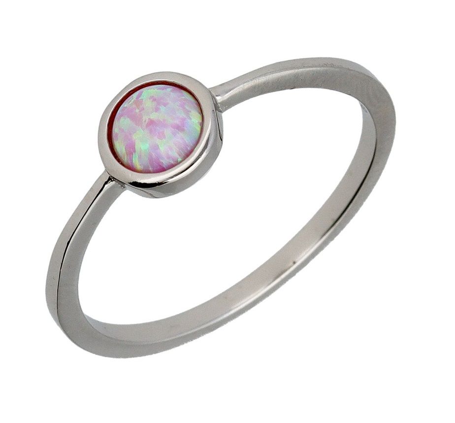 Silver Ring Opal Pink