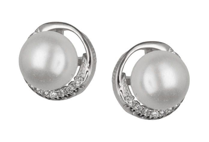 Silver Earrings Pearl