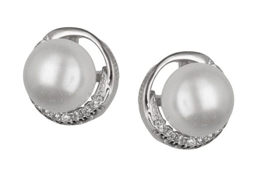 Silver Earrings Pearl