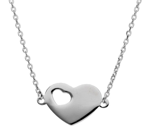 Silver Necklace Heart