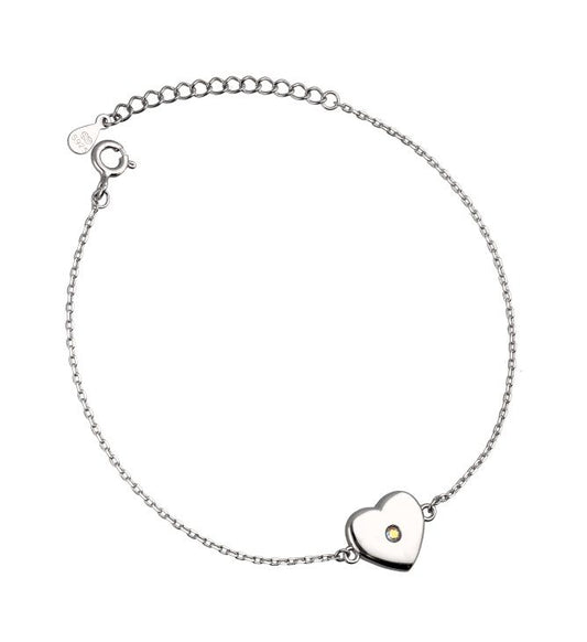 Silver Bracelet Ab Heart