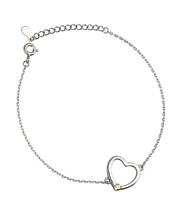 Silver Bracelet Ab Heart