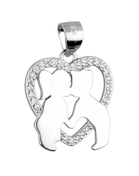 Silver Pendant Cp885 Boy Girl Heart