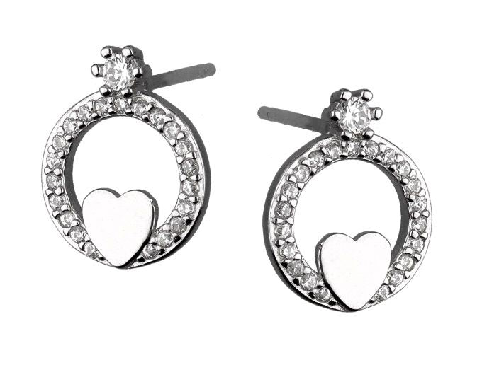 Silver Earrings Heart