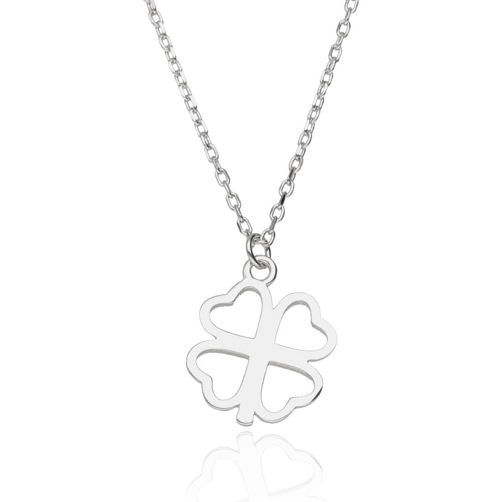 Silver Necklace Clover