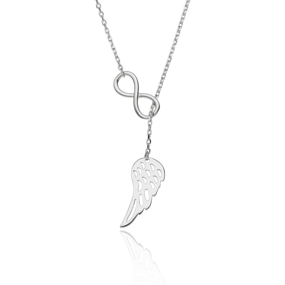 Silver Necklace Infinity Wings