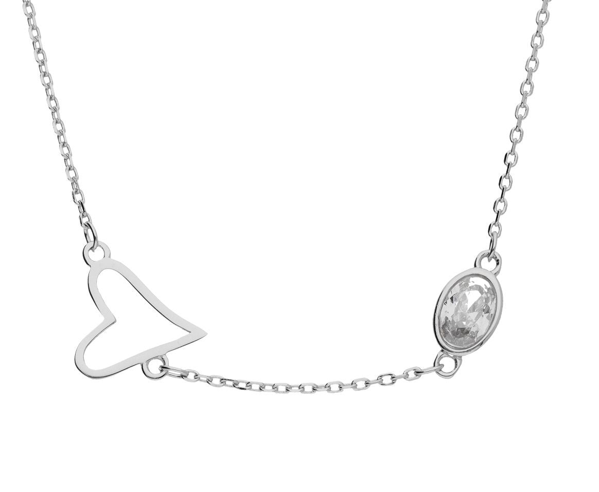 Silver Necklace Heart