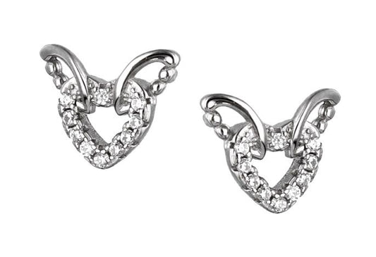 Silver Earrings Heart