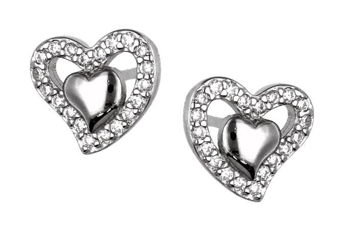 Silver Earrings Heart