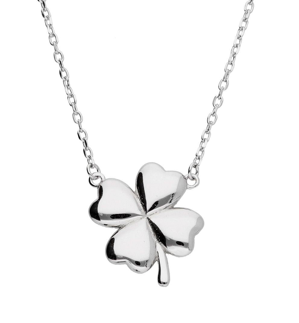 Silver Necklace Clover