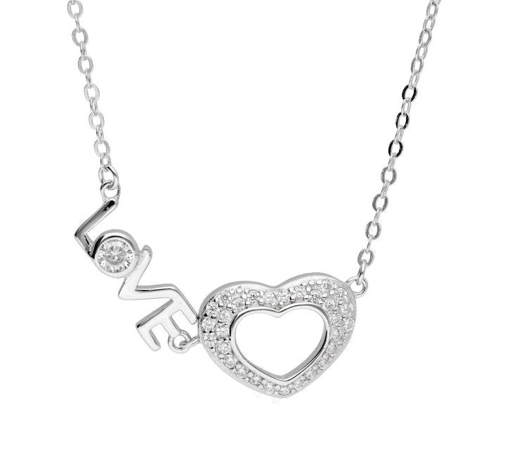 Silver Necklace Heart