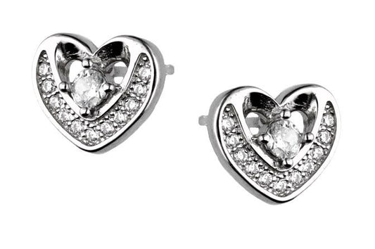 Silver Earrings Heart