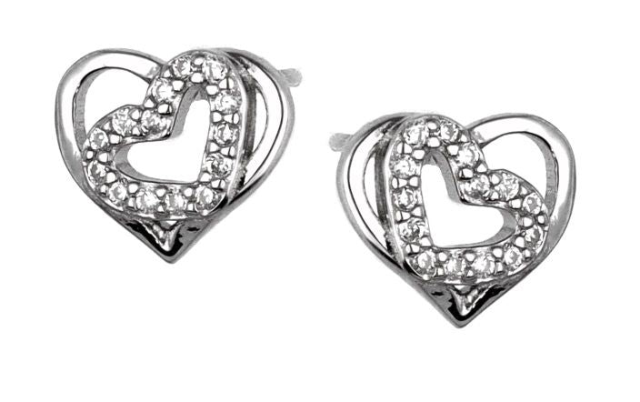 Silver Earrings Heart