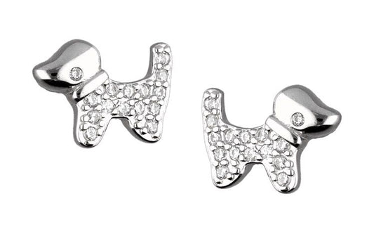 Silver Earrings Ce2434 Dog Kids