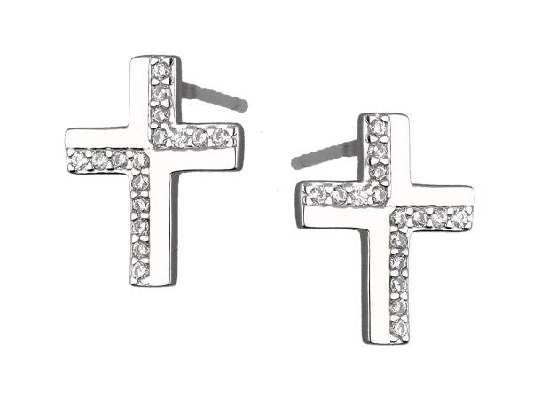 Silver Earrings Cross