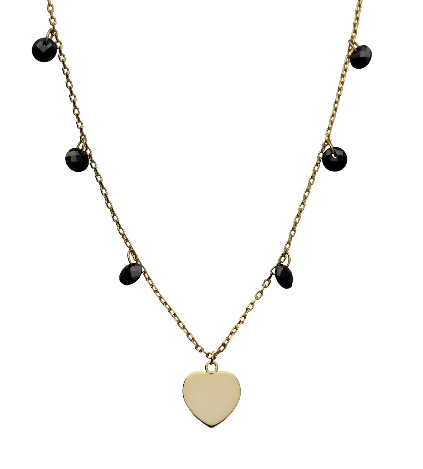 Silver Necklace Gold Plated Heart