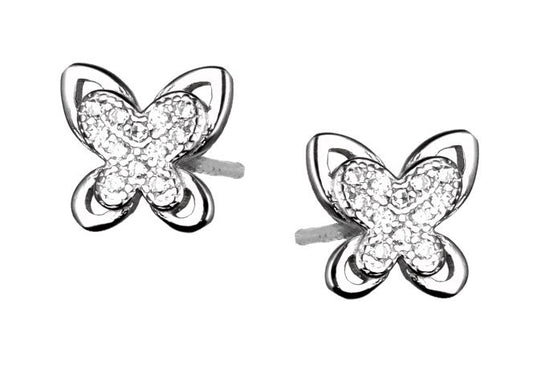 Silver Earrings Butterfly Kids