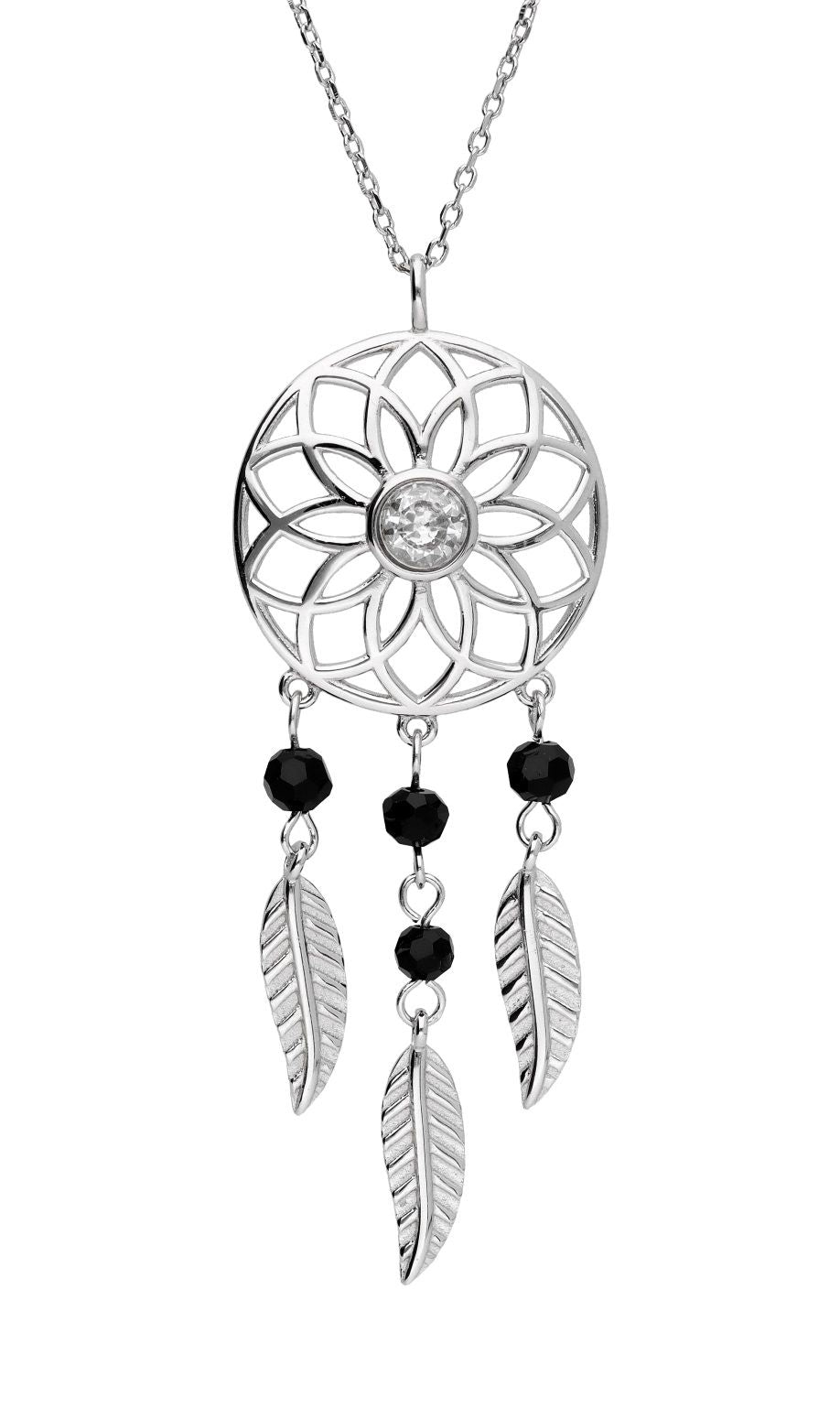 Silver Necklace Dream Catcher 55+5 cm