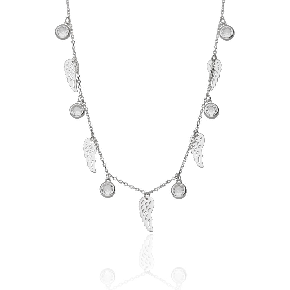 Silver Necklace Wings