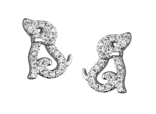 Silver Earrings Dog