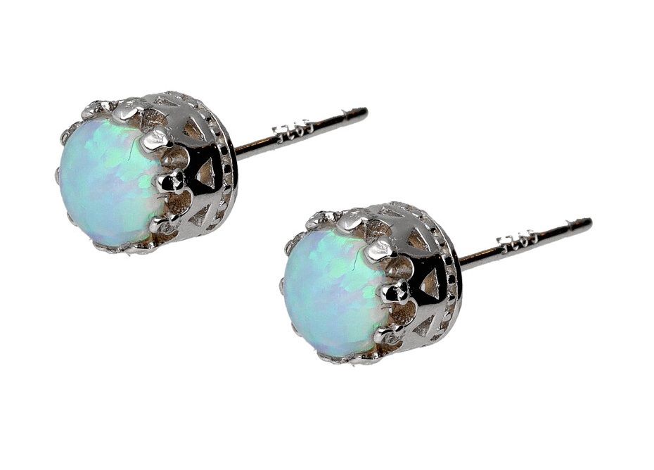 Silver Earrings Opal Op016