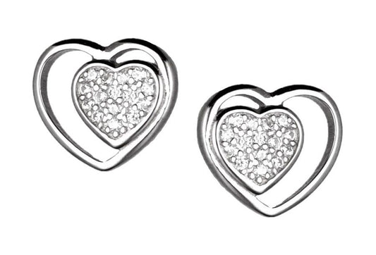 Silver Earrings Ae3542 Heart