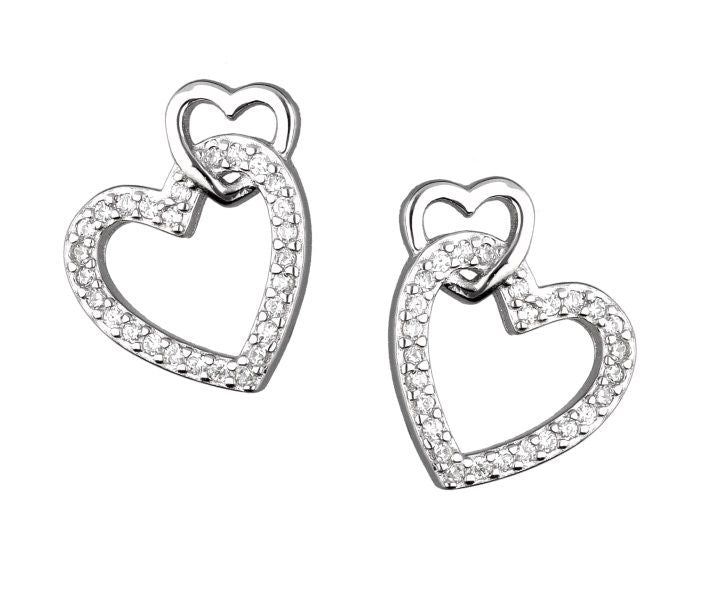 Silver Earrings Heart