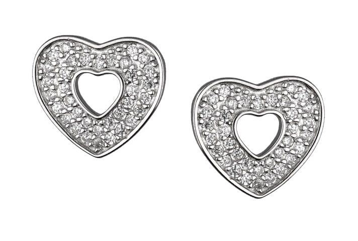 Silver Earrings Ae4036 Heart