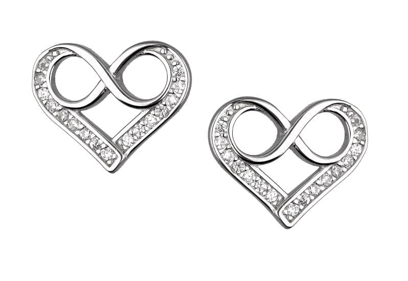 Silver Earrings Infinity Heart