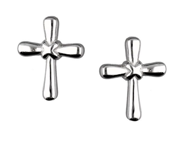 Silver Earrings Ae3482 Cross 