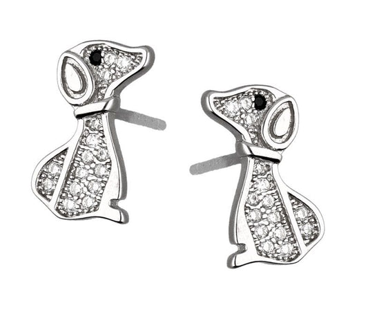 Silver Earrings Ae3478 Dog