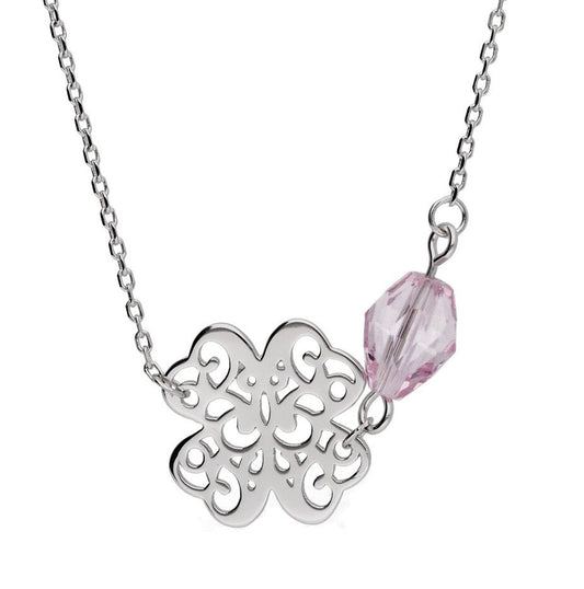 Silver Necklace Clover