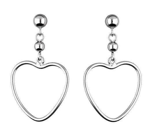 Silver Earrings Heart