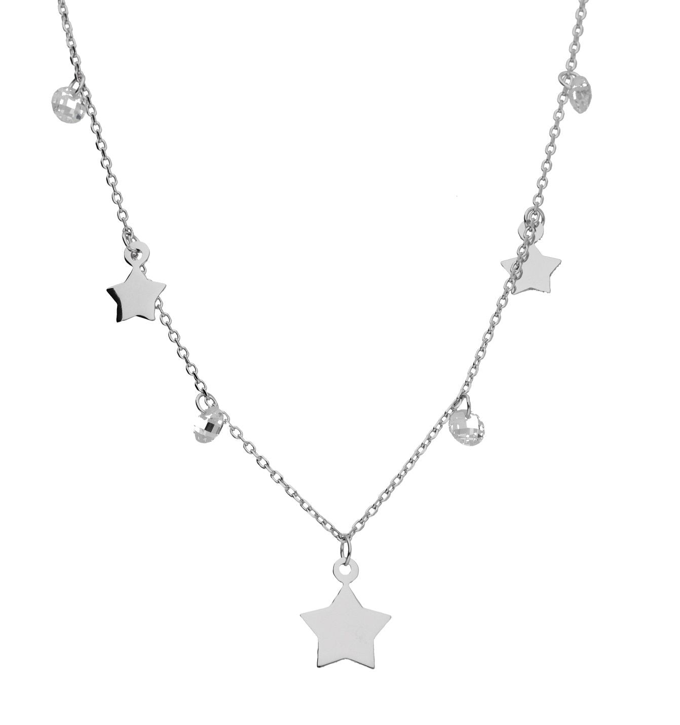 Silver Necklace Star Choker