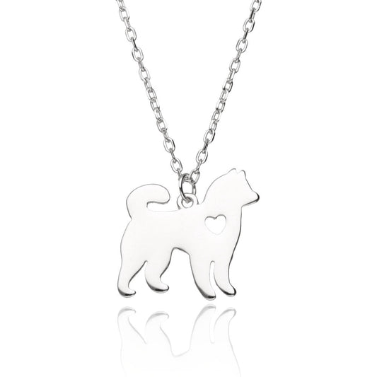 Silver Necklace Dog