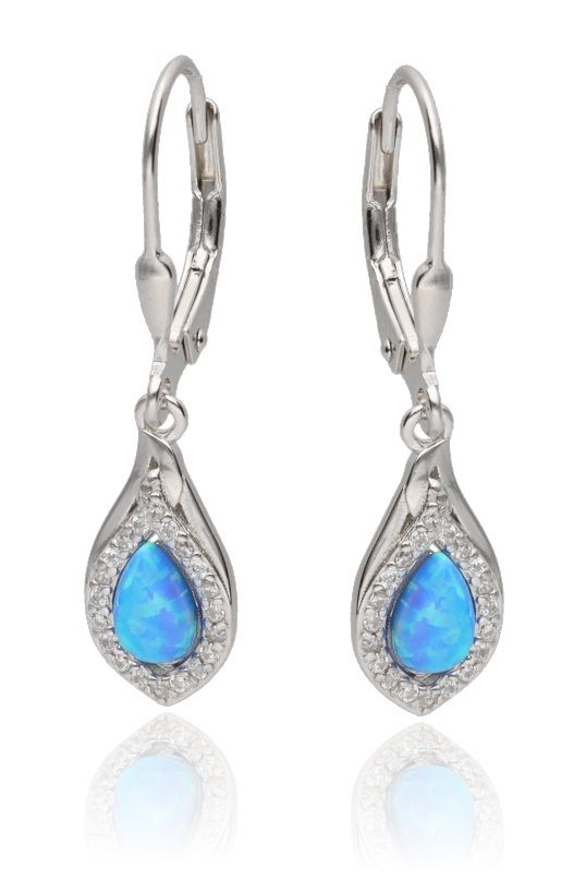 Silver Earrings Opal Op05