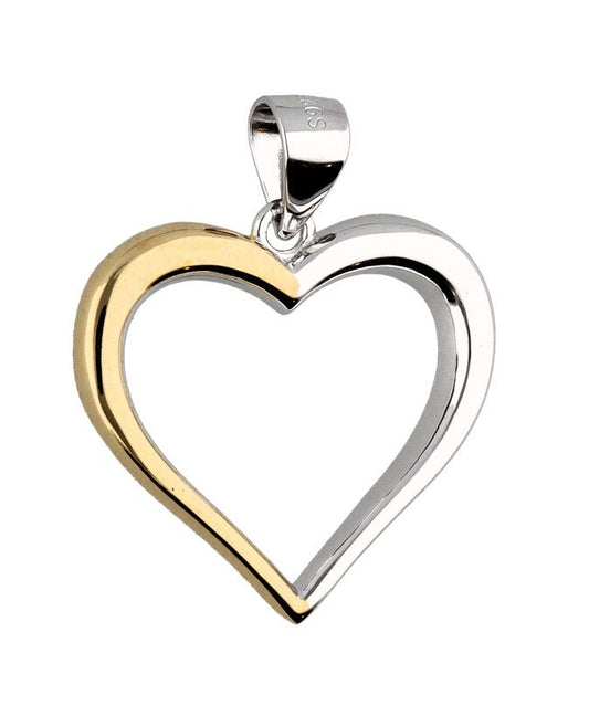 Silver Pendant Dp2377-1 Rhodium&Gold Heart